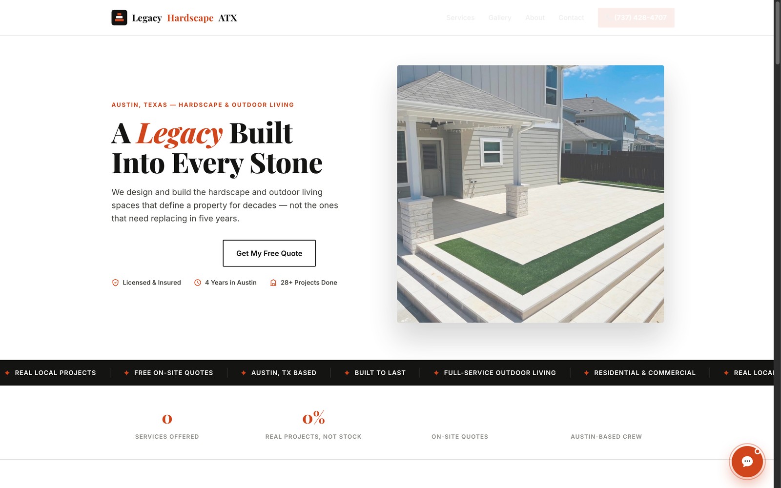 Legacy Hardscape ATX website